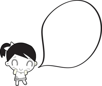 帶語(yǔ)音泡泡的卡通女孩