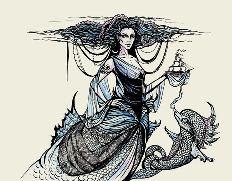 海洋女神雕刻