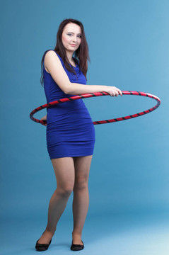 舞箍美女在藍(lán)色