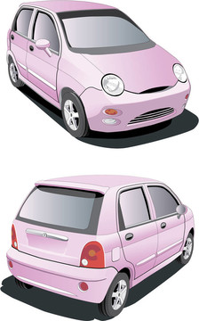 粉紅色的小車子