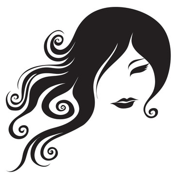 長(zhǎng)發(fā)婦女的裝飾肖像