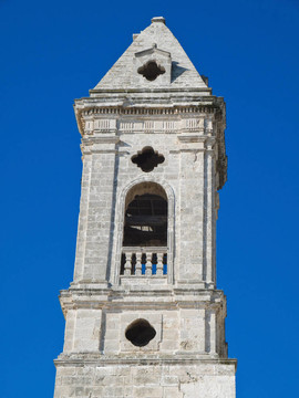 鐘樓在舊城區(qū)巴里。Apulia。