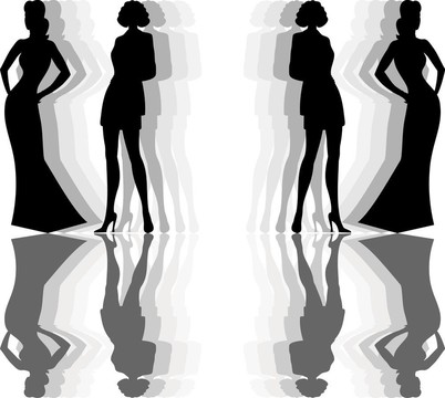 剪影的女人