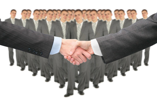 握手和大企業(yè)集團拼貼