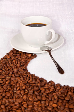 咖啡豆做一杯白咖啡的小径