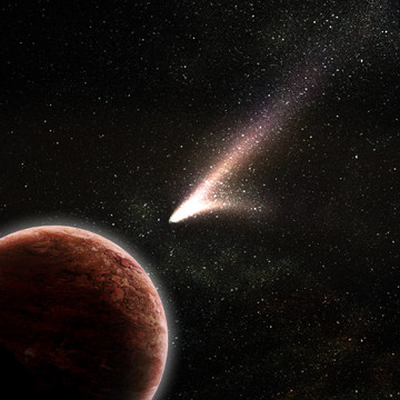 彗星飛向太空的行星