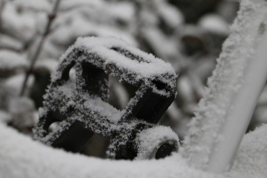 雪中的自行車