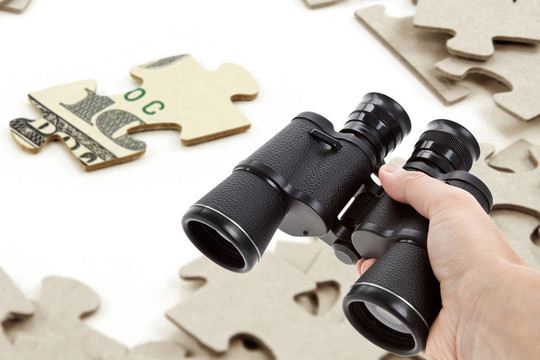 望遠(yuǎn)鏡和美元拼圖