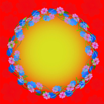 彩色背景花。