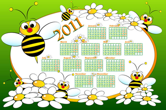 2011孩子日歷與蜜蜂
