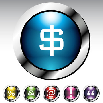 符號光澤按鈕金屬套