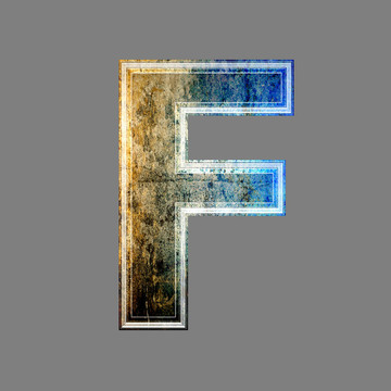 蹩腳的三維信隔離在灰色的背景- F
