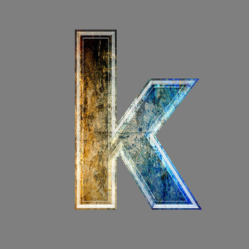 蹩腳的三維信隔離在灰色的背景- K