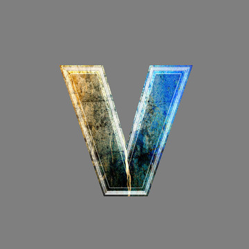蹩腳的三維信隔離在灰色的背景- V