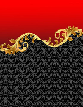 紅色背景與黃金（EN）飾品