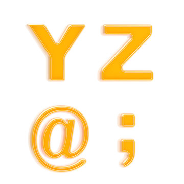 ABC四套橙色光澤塑料字母