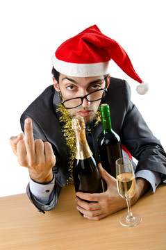 醉酒商人辦公室圣誕派對