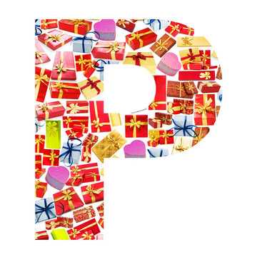 P字母字母制成的禮品盒