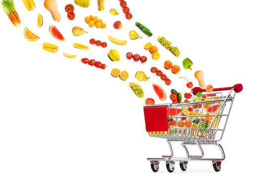 食品飛出購物車