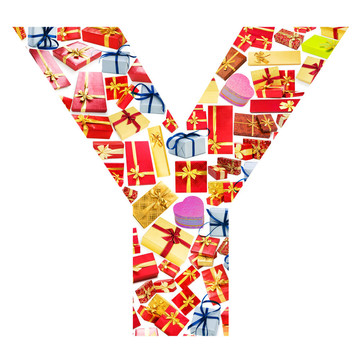 Y字母用禮品盒的字母