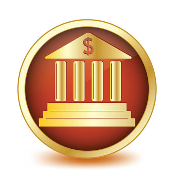 圓形按鈕，里面有銀行符號(hào)。