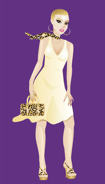 金黃色女裝