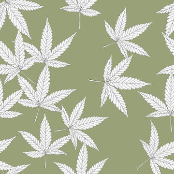 大麻葉；無縫模式。