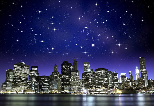 星夜在紐約摩天大樓