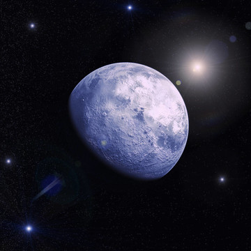 行星與月亮的空間景觀