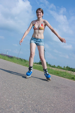 輪滑運動的女性