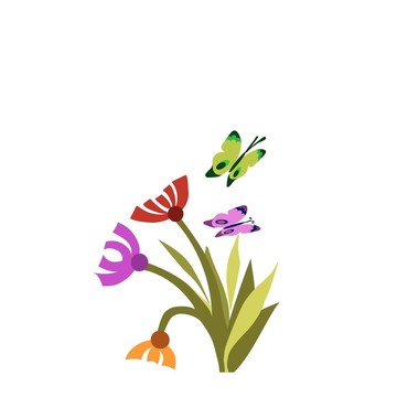 春天的花和蝴蝶- 1