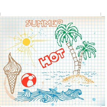 夏天的涂鴉元素