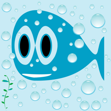 藍(lán)色的魚卡通