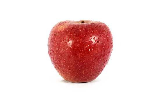 熟鮮紅蘋果配水滴