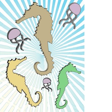 摘要海馬水母海洋V