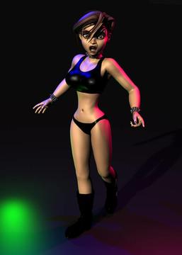 3D香椿的女人在黑暗中