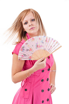 中國扇子的女人