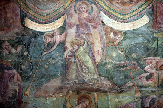 最后的審判- Campo Santo；比薩。墓園墓地建于1278家神圣的污垢從各各他帶回來的十字軍東