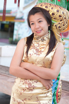 新年快樂-美麗的亞洲女人