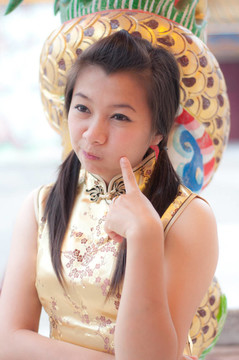 新年快樂-美麗的亞洲女人