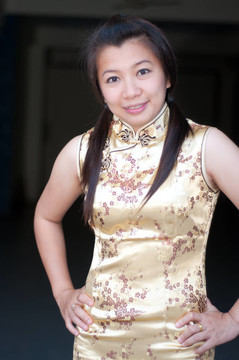 新年快樂-美麗的亞洲女人