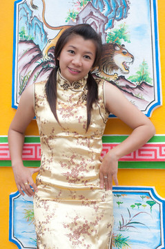 新年快樂-美麗的亞洲女人