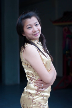 新年快樂-美麗的亞洲女人