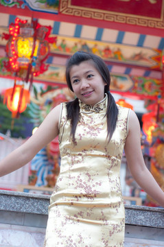 新年快樂-美麗的亞洲女人