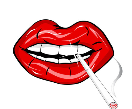 香煙在嘴