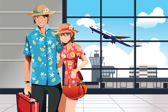 夏季旅游的夫婦