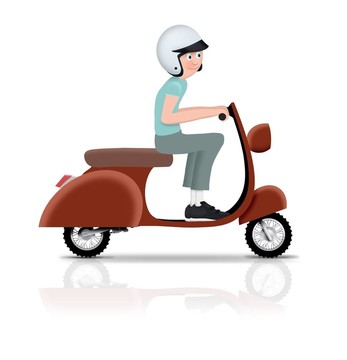 騎滑板車