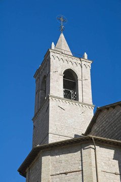 在rivotorto的圣母圣殿Belltower。翁布里亞大區(qū)。