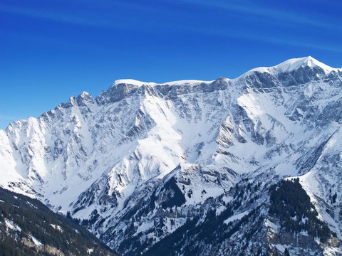 冬季的阿爾卑斯山
