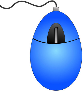 藍(lán)色的電腦鼠標(biāo)